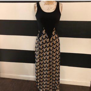 Black/Gold Maxi Dress STITCH Clothing Company  S